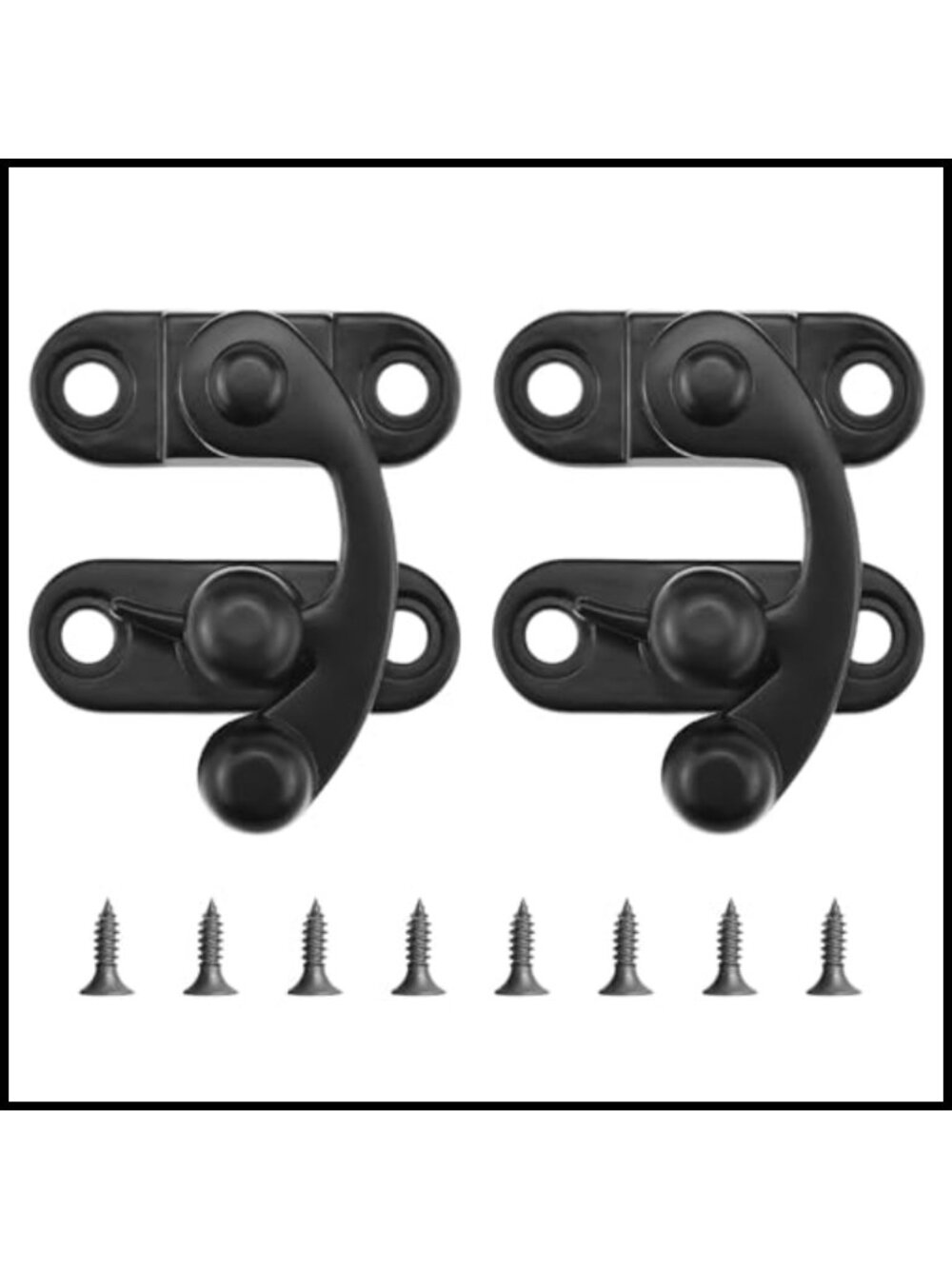 2 Sets Mini Swing Arm Clasp Latches Metal Hasp Hooks for Boxes